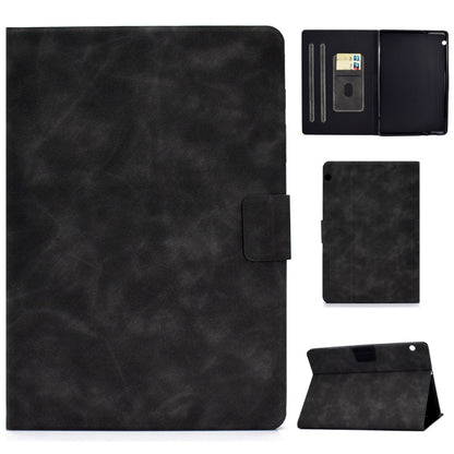 Cowhide-texture leather flip case for tablet, dark gray, with card slot and sleep cover