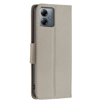 Grey textured flip leather phone case with camera cutout and side button openings