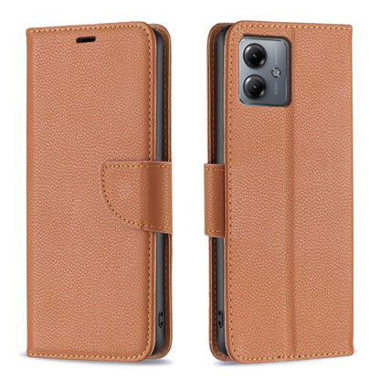 Brown textured flip leather phone case with magnetic strap and camera cutout