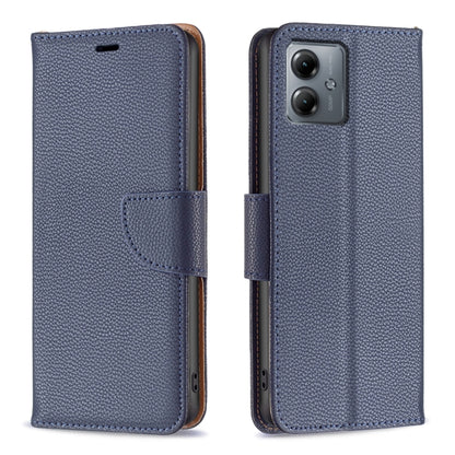 Navy textured flip leather phone case with magnetic strap and button cutouts