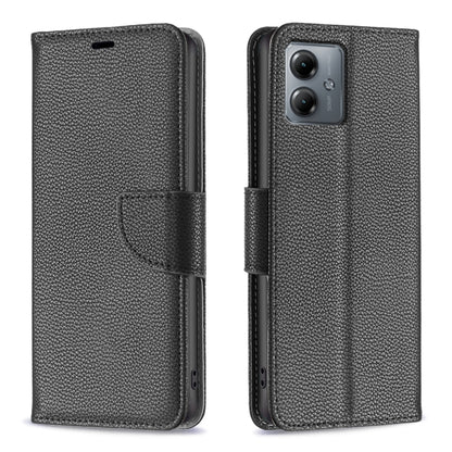 Grey litchi-texture flip leather phone case with magnetic strap and cutouts