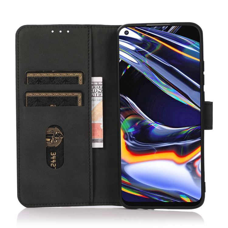 Matte leather folio phone case, black with card slots and side flip cover
