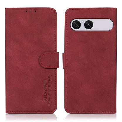 Matte texture leather phone case, red folio with side strap and camera cutout