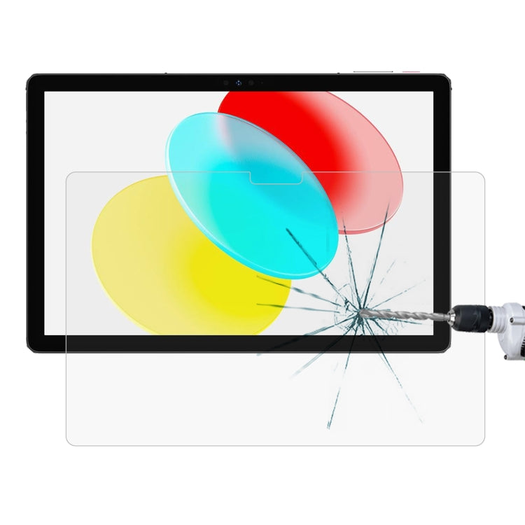 Tempered glass screen protector film for tablet, crack test with installation tool