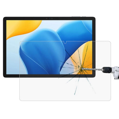 Tablet tempered glass screen protector film covering screen, crack impact demonstration