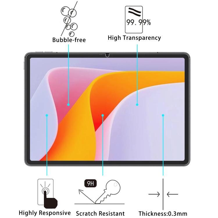 Tablet tempered glass screen protector film, 9H, 0.3mm thickness, scratch resistant