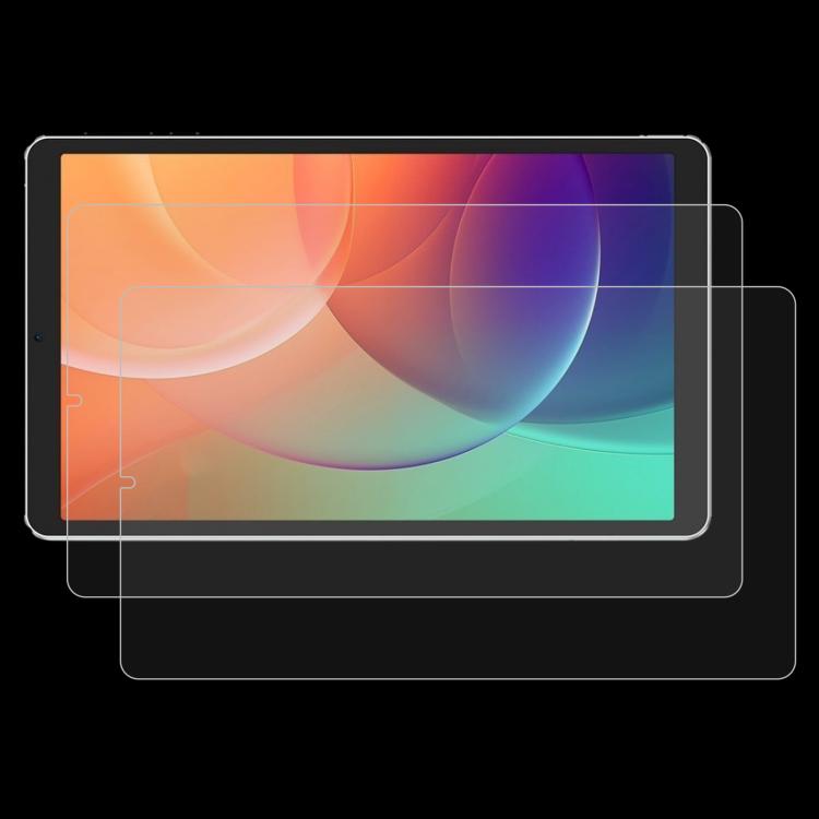 Tablet tempered glass screen protector, clear film overlay on tablet front