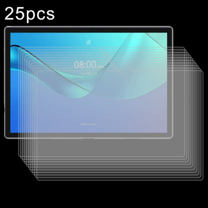 Set of 25 transparent tempered glass tablet screen protectors, layered and curved
