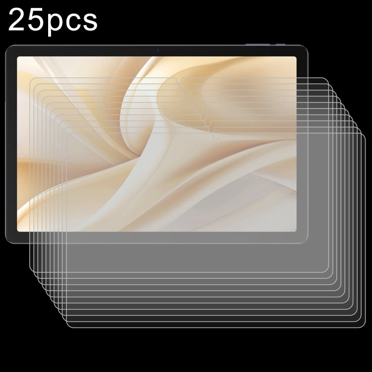 Set of 25 transparent tempered glass tablet screen protectors with rounded edges