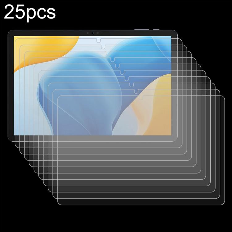 25-pack tempered glass tablet screen protectors, clear fit and coverage
