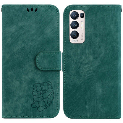 Little Tiger Embossed Leather Phone Case, For OPPO Find X3 Neo / Reno5 Pro+ 5G