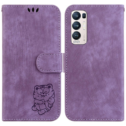 Little Tiger Embossed Leather Phone Case, For OPPO Find X3 Neo / Reno5 Pro+ 5G