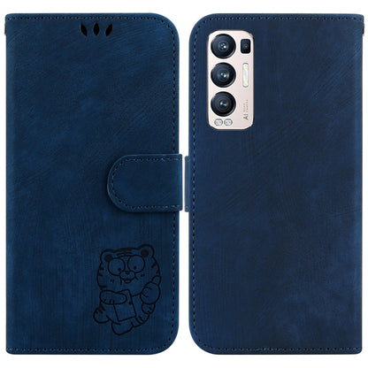 Little Tiger Embossed Leather Phone Case, For OPPO Find X3 Neo / Reno5 Pro+ 5G
