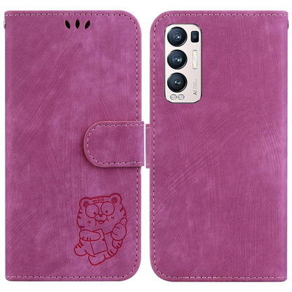 Little Tiger Embossed Leather Phone Case, For OPPO Find X3 Neo / Reno5 Pro+ 5G