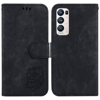 Little Tiger Embossed Leather Phone Case, For OPPO Find X3 Neo / Reno5 Pro+ 5G