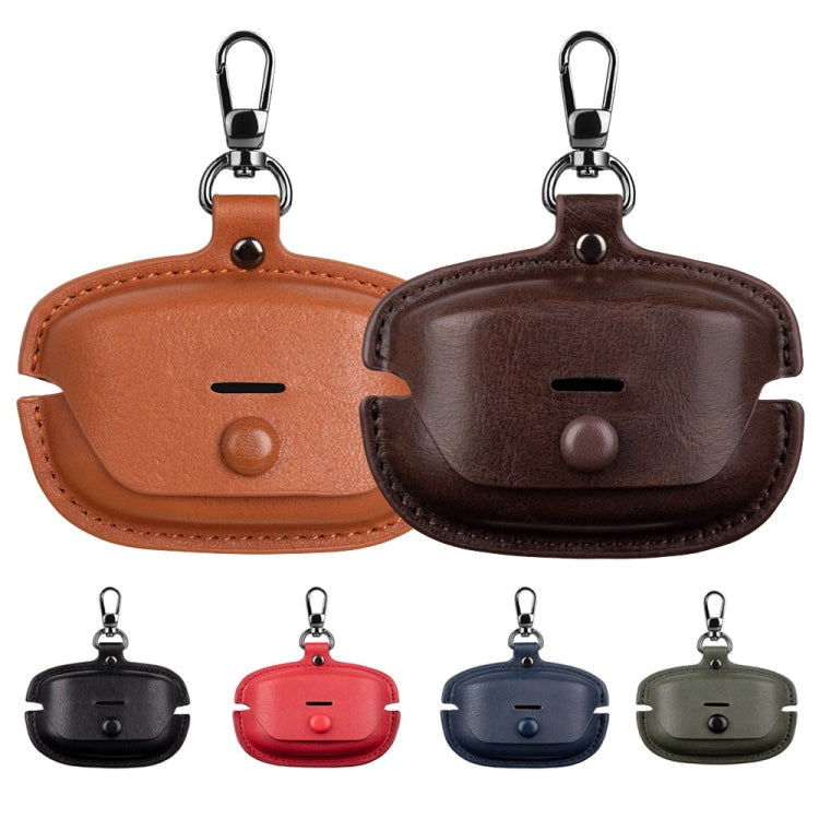 Leather TWS Earphone Protective Case with Hook, For Sony WF-1000XM6, For Sony WF-1000XM4