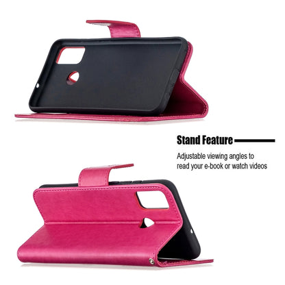 Magenta and black flip phone wallet case with stand cover and lanyard strap