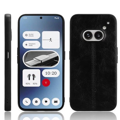 Black textured phone case with stitch detail and camera cutouts on back