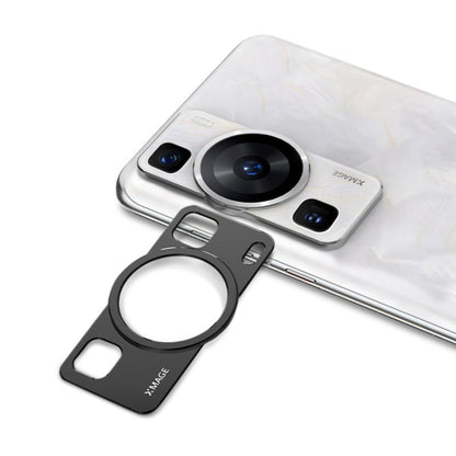 IMAK metal camera lens protector cover, dark frame with circular cutout opening