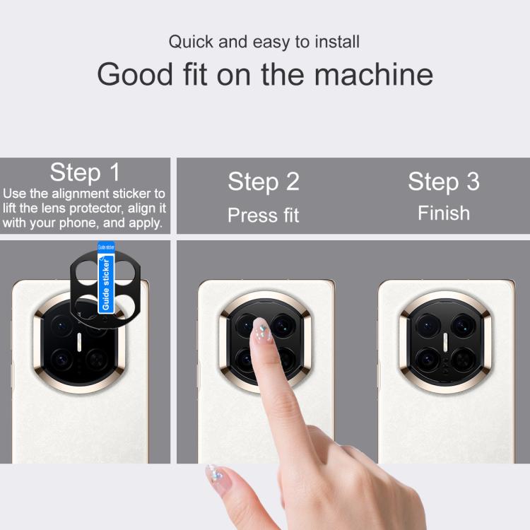 IMAK metal camera lens protector cover installed on a phone camera bezel