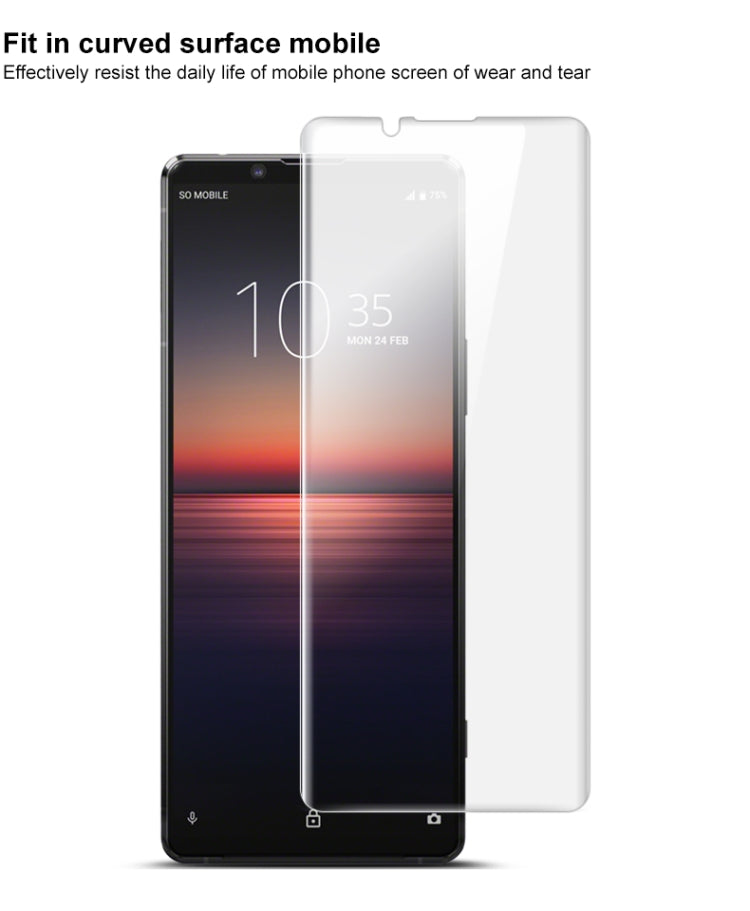 Full-coverage clear hydrogel screen protector films stacked for Sony Xperia phone