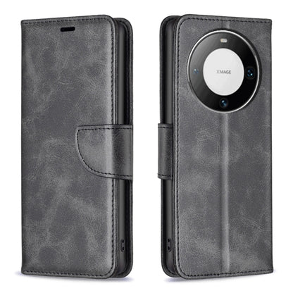 Black flip leather phone case with magnetic strap and round camera cutout
