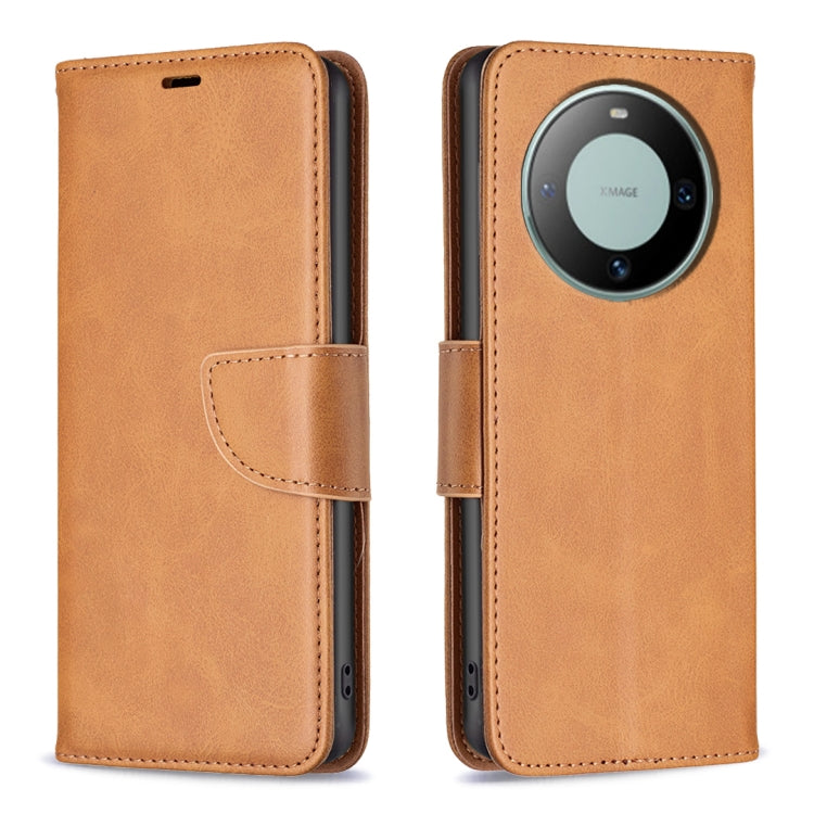 Lambskin flip leather phone case with card holder and camera cutout, light tan