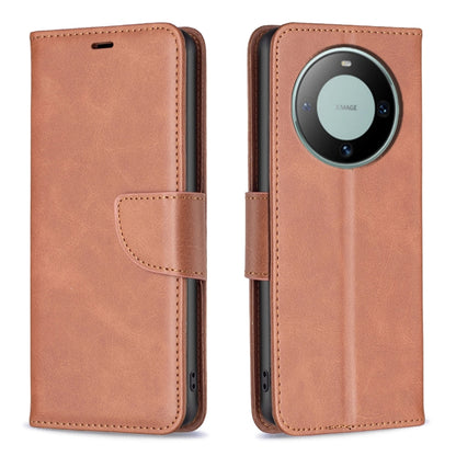 Lambskin flip leather phone case with card holder and camera cutout, caramel
