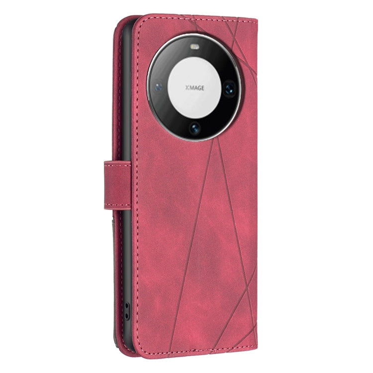 Red leather phone case with magnetic buckle and large camera cutout