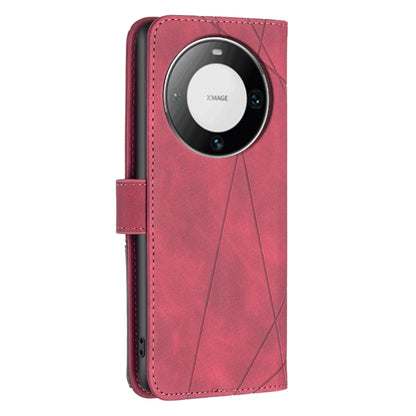 Red leather phone case with magnetic buckle and large camera cutout