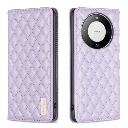 Diamond Lattice Magnetic Leather Flip Phone Case, For Huawei Mate 60 Pro/Mate 60 Pro+, For Huawei Mate 60