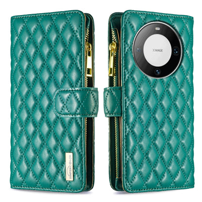 Diamond Lattice Zipper Wallet Leather Flip Phone Case, For Huawei Mate 60 Pro/Mate 60 Pro+, For Huawei Mate 60
