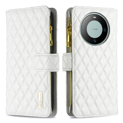 Diamond Lattice Zipper Wallet Leather Flip Phone Case, For Huawei Mate 60 Pro/Mate 60 Pro+, For Huawei Mate 60