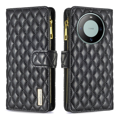 Diamond Lattice Zipper Wallet Leather Flip Phone Case, For Huawei Mate 60 Pro/Mate 60 Pro+, For Huawei Mate 60