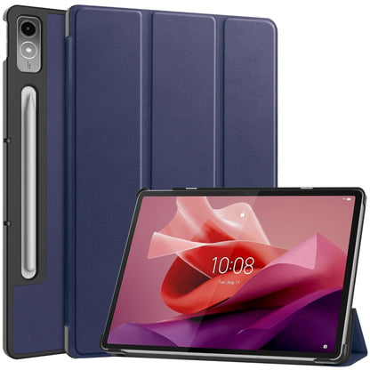 Custer Solid Color 3-Fold Stand Leather Tablet Case, For Lenovo Tab P12/Xiaoxin Pad Pro 12.7 inch