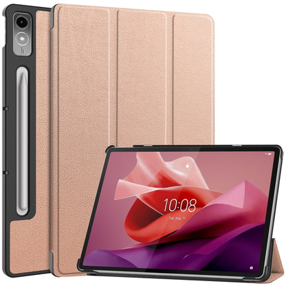 Custer Solid Color 3-Fold Stand Leather Tablet Case, For Lenovo Tab P12/Xiaoxin Pad Pro 12.7 inch