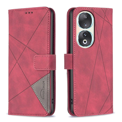 Magnetic Buckle Rhombus Texture Leather Phone Case, For Honor 90 5G, For Honor X7A