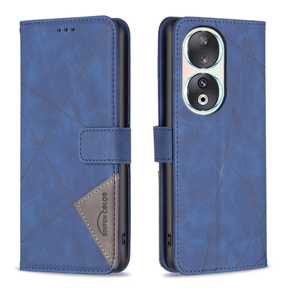 Magnetic Buckle Rhombus Texture Leather Phone Case, For Honor 90 5G, For Honor X7A