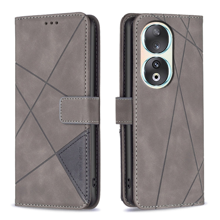 Magnetic Buckle Rhombus Texture Leather Phone Case, For Honor 90 5G, For Honor X7A