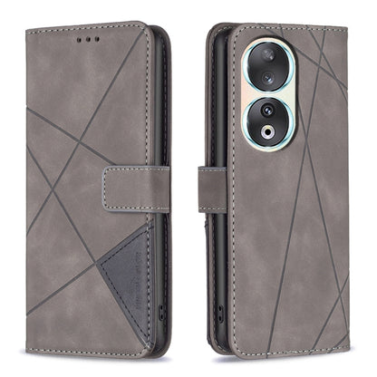 Magnetic Buckle Rhombus Texture Leather Phone Case, For Honor 90 5G, For Honor X7A