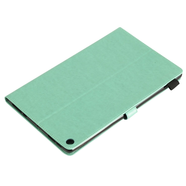 Green smooth folio tablet case with bottom cutout and flip-stand design