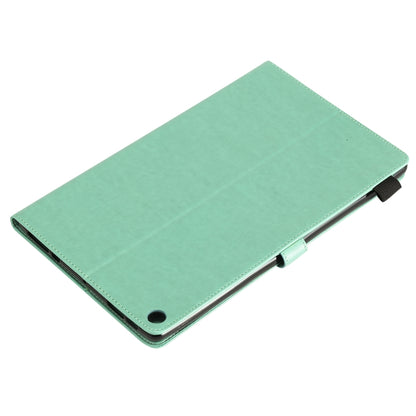Green smooth folio tablet case with bottom cutout and flip-stand design