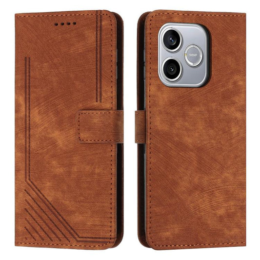 Skin Feel Stripe Pattern Leather Phone Case with Lanyard, For Honor 600 Smart 5G, For Honor Play 80 Plus 5G, For Honor 600 / 600 Pro Global, For Honor 600 Lite Global, For Honor X8d 4G, For Honor 400 Smart 5G / X7d 5G, For Honor X5c Plus, For Honor X70...