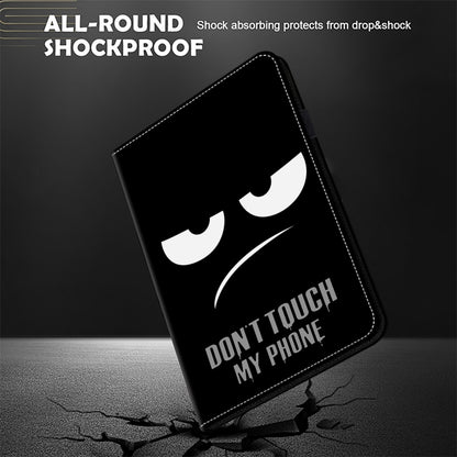 Black folio tablet case with cat-eye graphic and protective cover