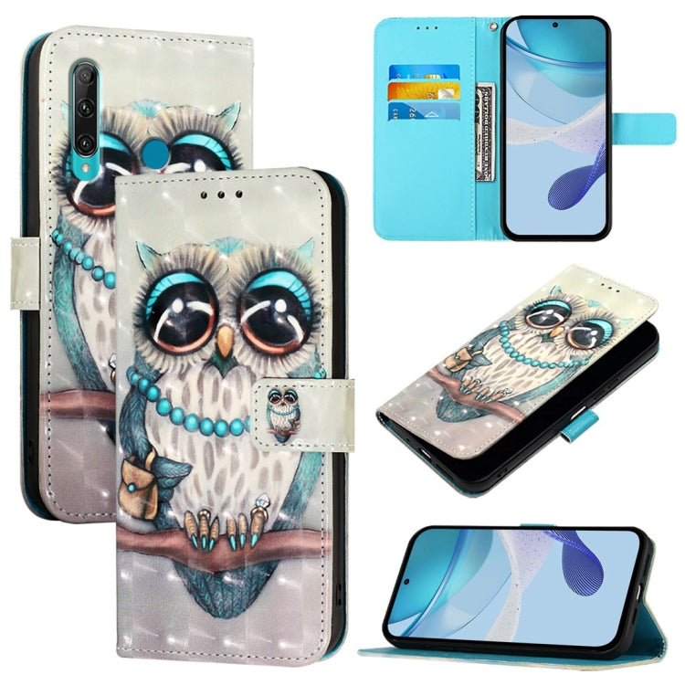 3D Painting Horizontal Flip Leather Phone Case, For Huawei Enjoy 9s / P Smart 2019