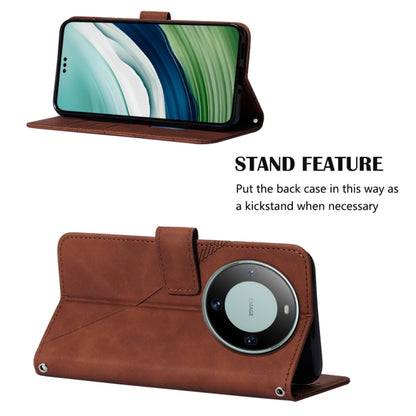Brown flip leather phone case with kickstand and crossbody strap for hands-free use