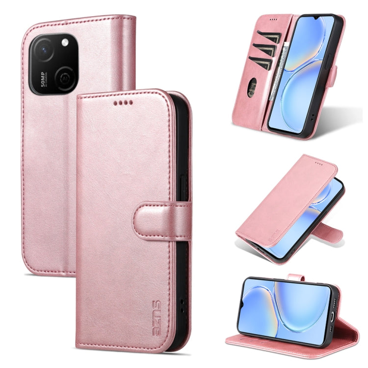 Rose pink flip leather phone case with textured finish, magnetic flap, and stand support