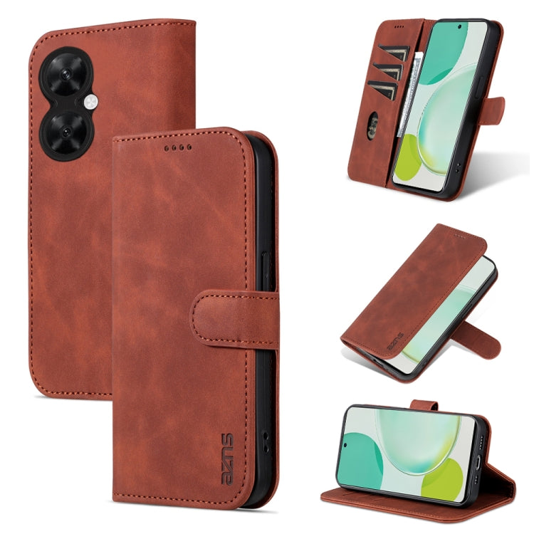 Brown flip leather phone case with card holder and dual camera cutouts