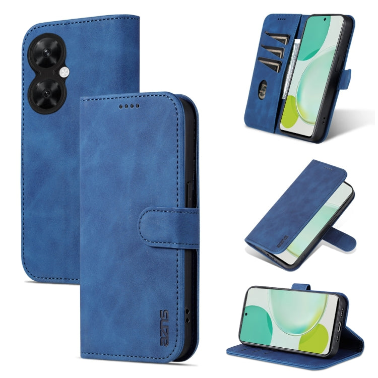 Blue flip leather phone case with card holder and dual camera cutouts