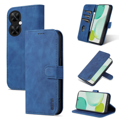 Blue flip leather phone case with card holder and dual camera cutouts
